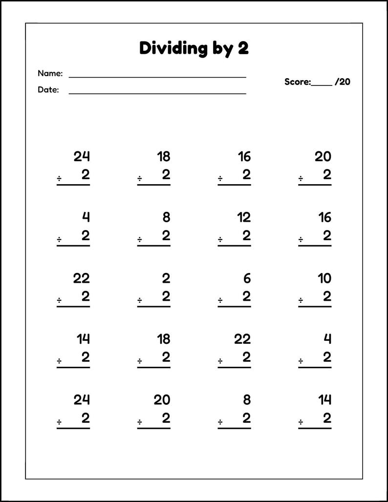 Printable 1-12 Division Table, Division Chart, and 1-12 Division ...