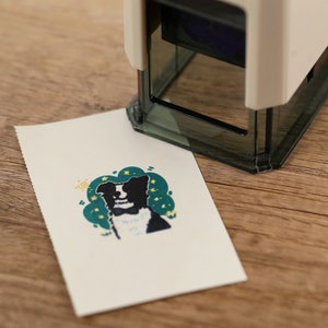 Carimbo de tinta colorido personalizado para retrato de animal de estimação, carimbo personalizado para retrato de cachorro e gato, carimbo para animais de estimação, carimbo facial, presente para amantes de gatos
