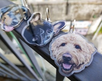 Personalized Acrylic Printing Dog Cat photo Keychain, Custom Pet Charm Handmade From Real Photo, Cat & Dog Jewelry, Personalized Pet Gift