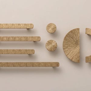 Ladegrepen van gehamerd messing, retro Wabi Sabi-kastgrepen, meubelbeslag van getextureerd messing