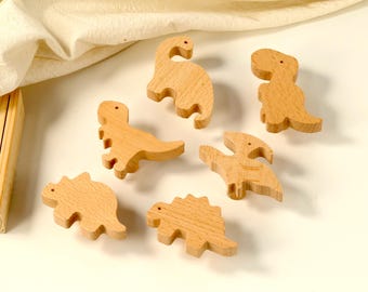 Dinosaurs animals wood drawer knob, Solid wood cabinet pull knob, kid room wooden handle knob, cabinet cupboard knob, cabinet hardware