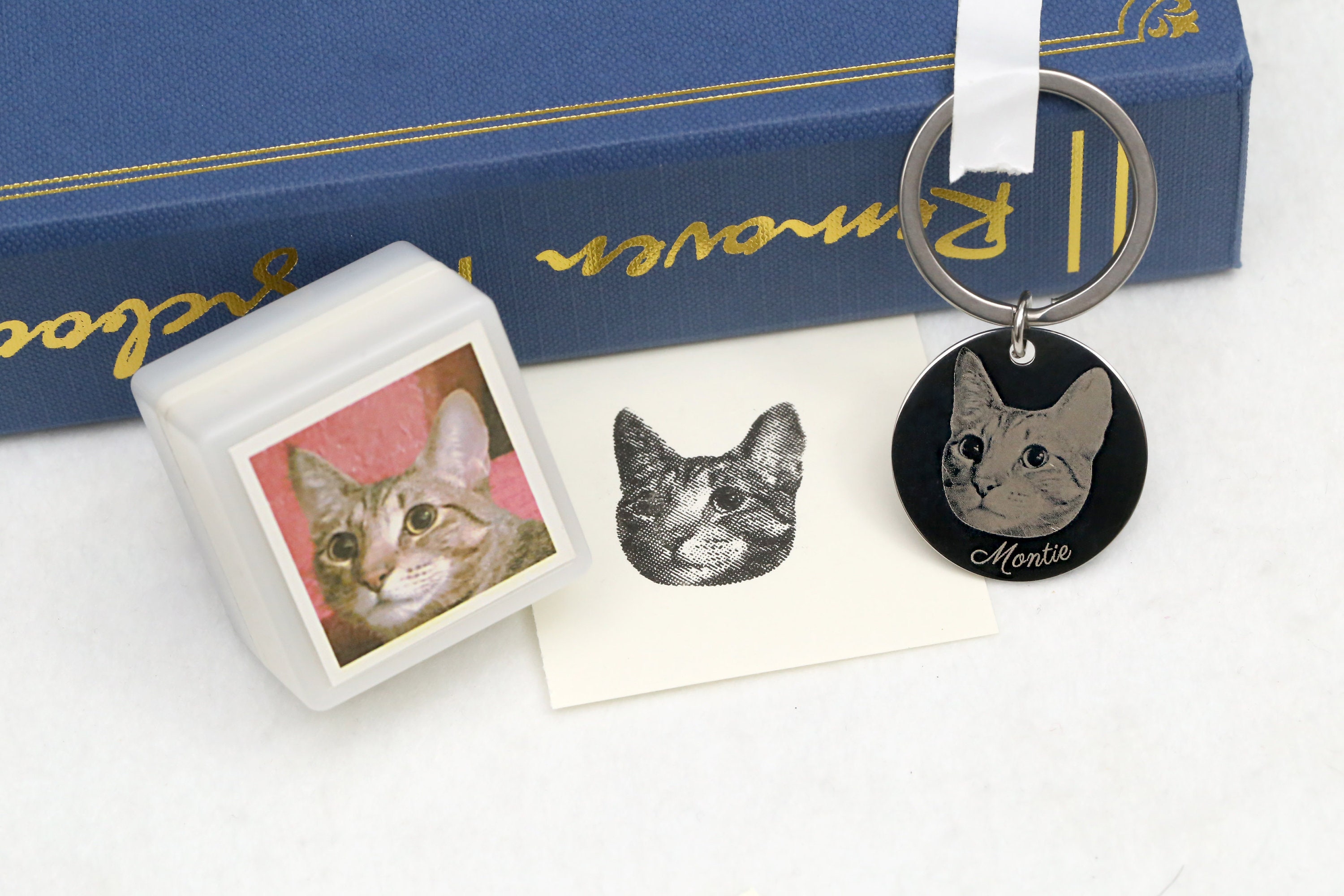 Personalized Custom Cat Portrait Ink Stamp - Unique Pet Face Stamp for Cat Lovers - Customizable Gift!