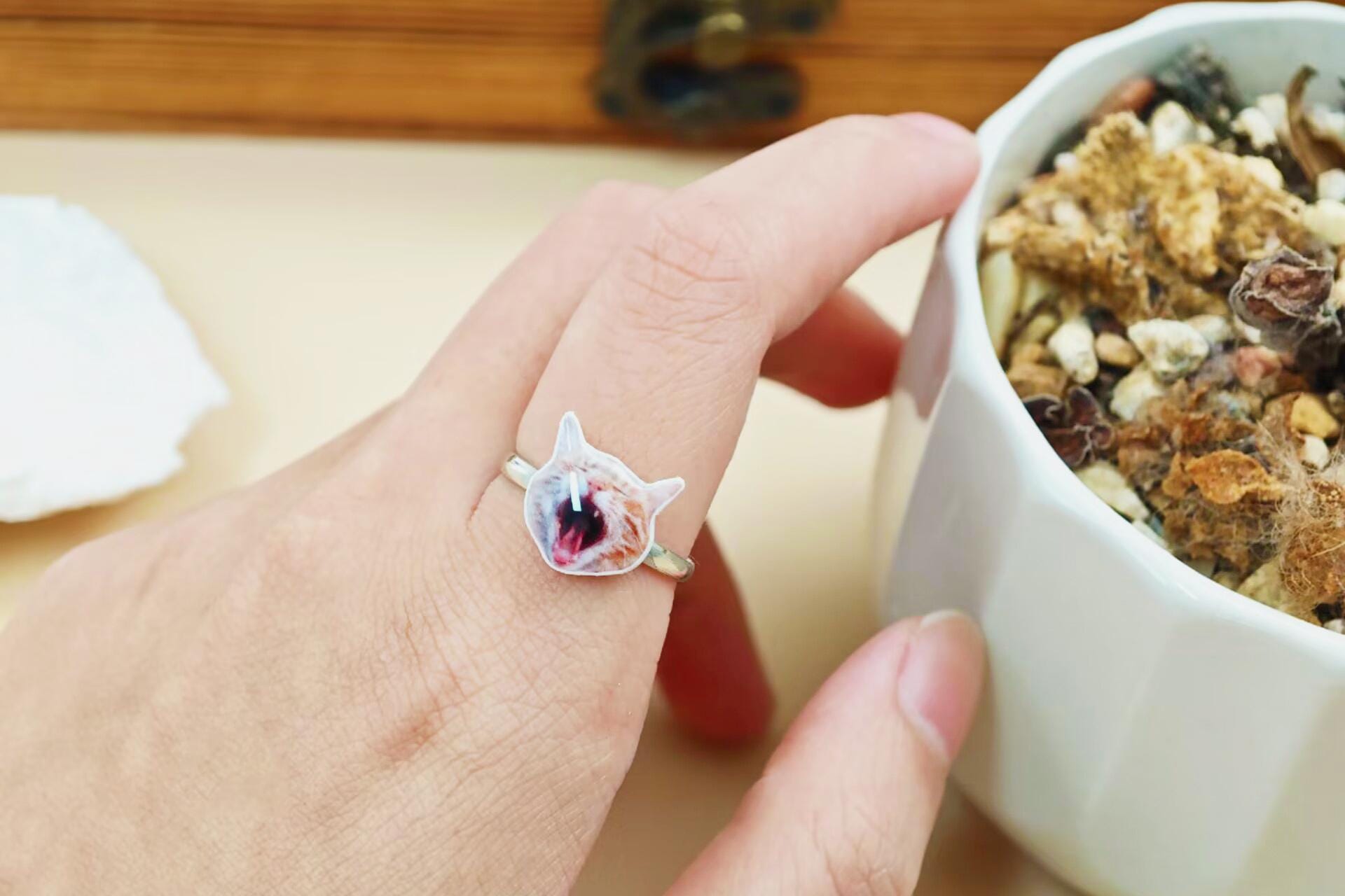 Custom Pet Portrait earrings and ring, Personalized Handmade Cat Dog Portrait earrings, Pet Face earrings, Artwork gift for her