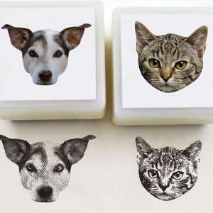 Custom Pet Portrait Ink Stamp,Personalized Cat Dog Portrait Stamp, Pet Stamp, Face Stamp, Customized, , Gift for cat lover
