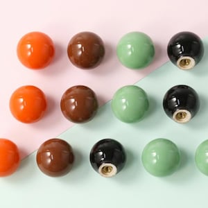 Ceramic ball colorful drawer knob,  dresser drawer cabinet knob, dresser pulls, colorful kitchen pulls, door hardware kid room knob