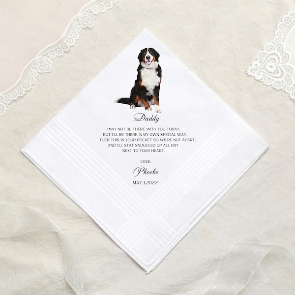 Customized Wedding Handkerchief for dog portrait, Cat Pet Handkerchief, Gift for Bride and Groom from Dog, cat portrait handkerchief