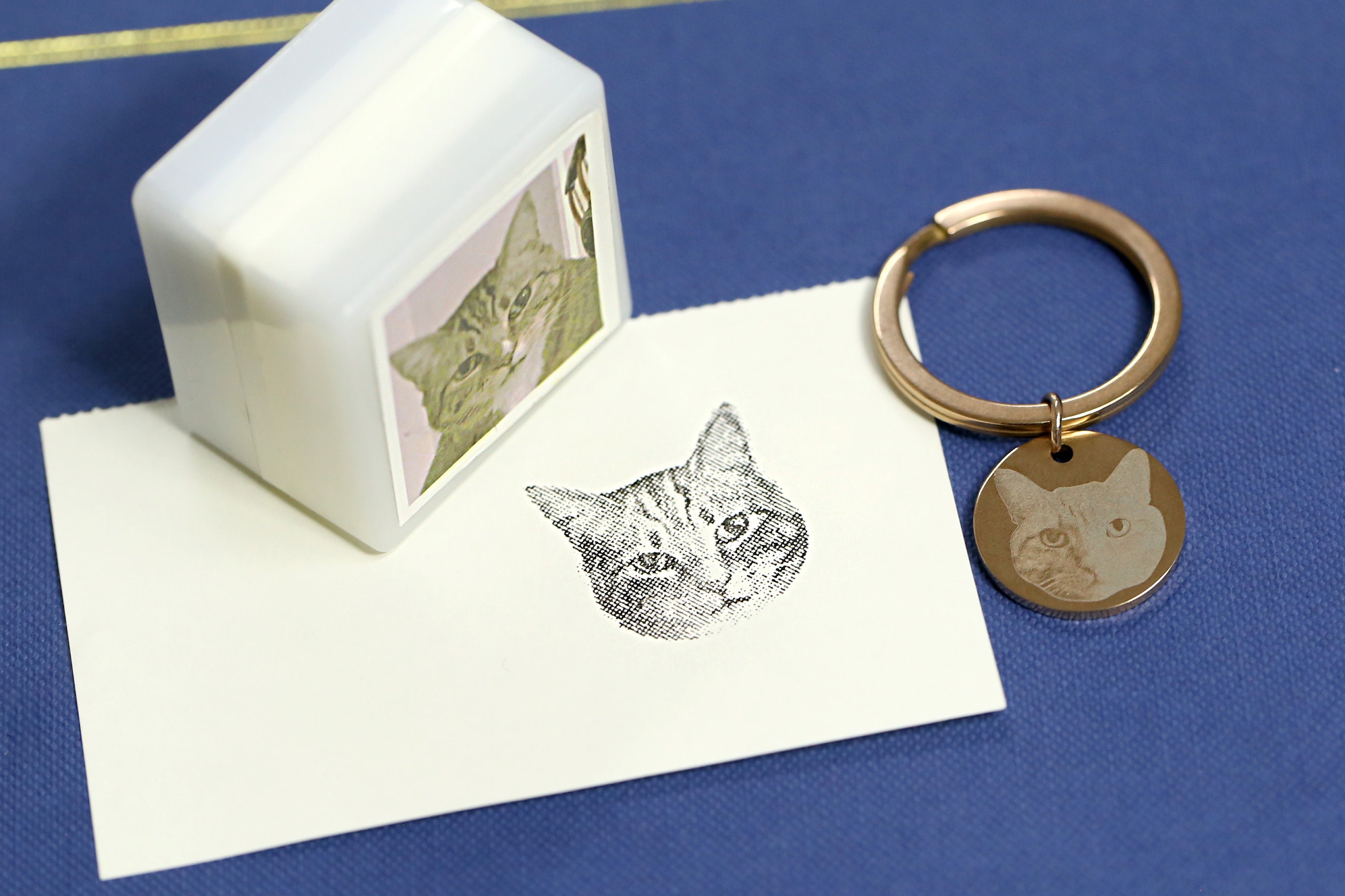 Personalized Custom Cat Portrait Ink Stamp - Unique Pet Face Stamp for Cat Lovers - Customizable Gift!