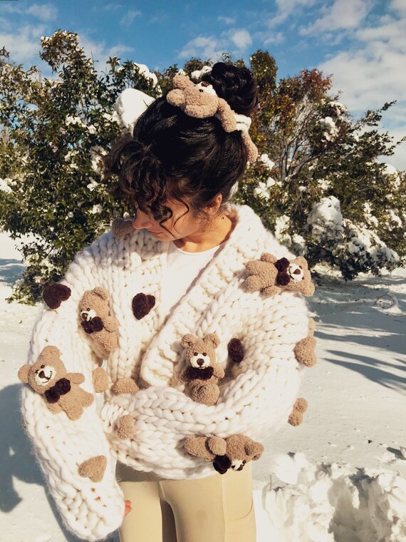 Funyarns Teddy Bear Cardigan 3D Teddy 