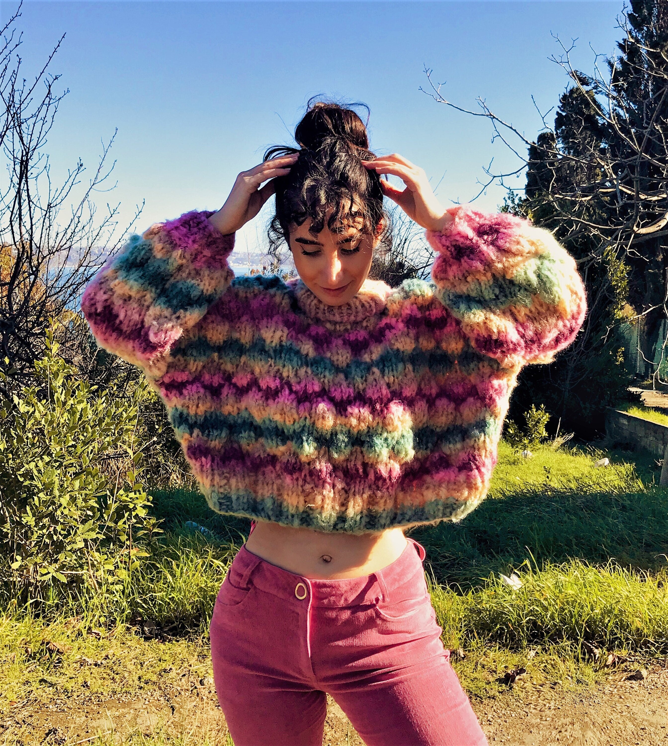 Pink Cropped Sweater 