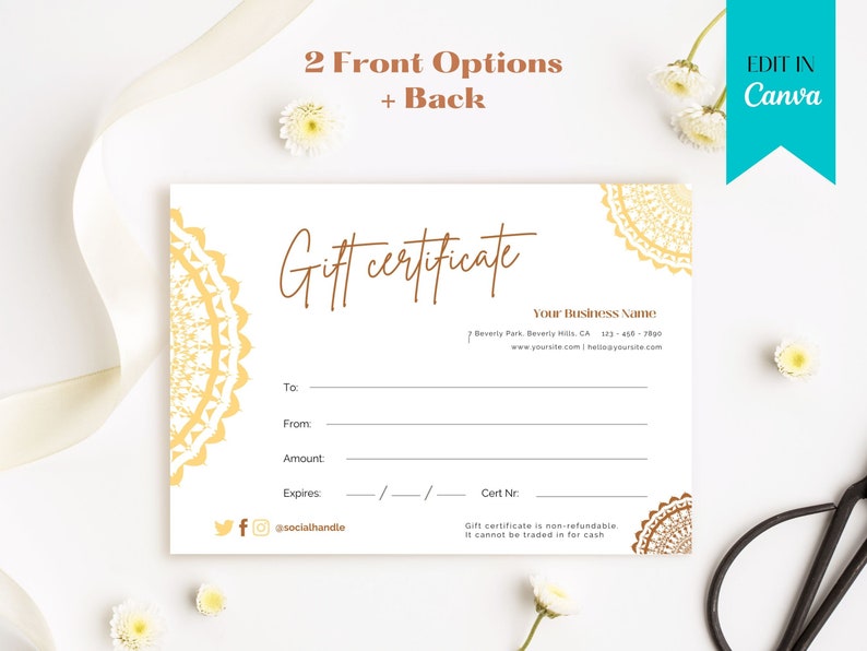 Gift Certificate Template Printable Editable Etsy Gift Card Certificate Gift Certificate Template Printable Editable Etsy Gift Card Certificate