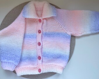 Hand Knitted Baby Girl Cardigan, Gift For Her, Baby shower Gift, Mum To Be