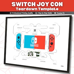 Switch JOY CON Controller Teardown Template Download , JoyCon Switch Gamepad Teardown Template , Disassembled Game Controller Frame Switch