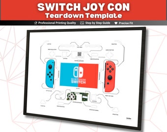 Switch JOY CON Controller Teardown Template Download , JoyCon Switch Gamepad Teardown Template , Disassembled Game Controller Frame Switch