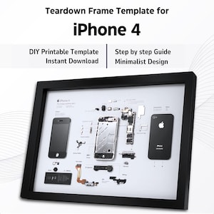 iPhone 4 Teardown Template Download | Disassembled iPhone 4 Frame Art | iPhone 4 Schematic Art | DIY iPhone 4 Template | iPhone 4 Frame File