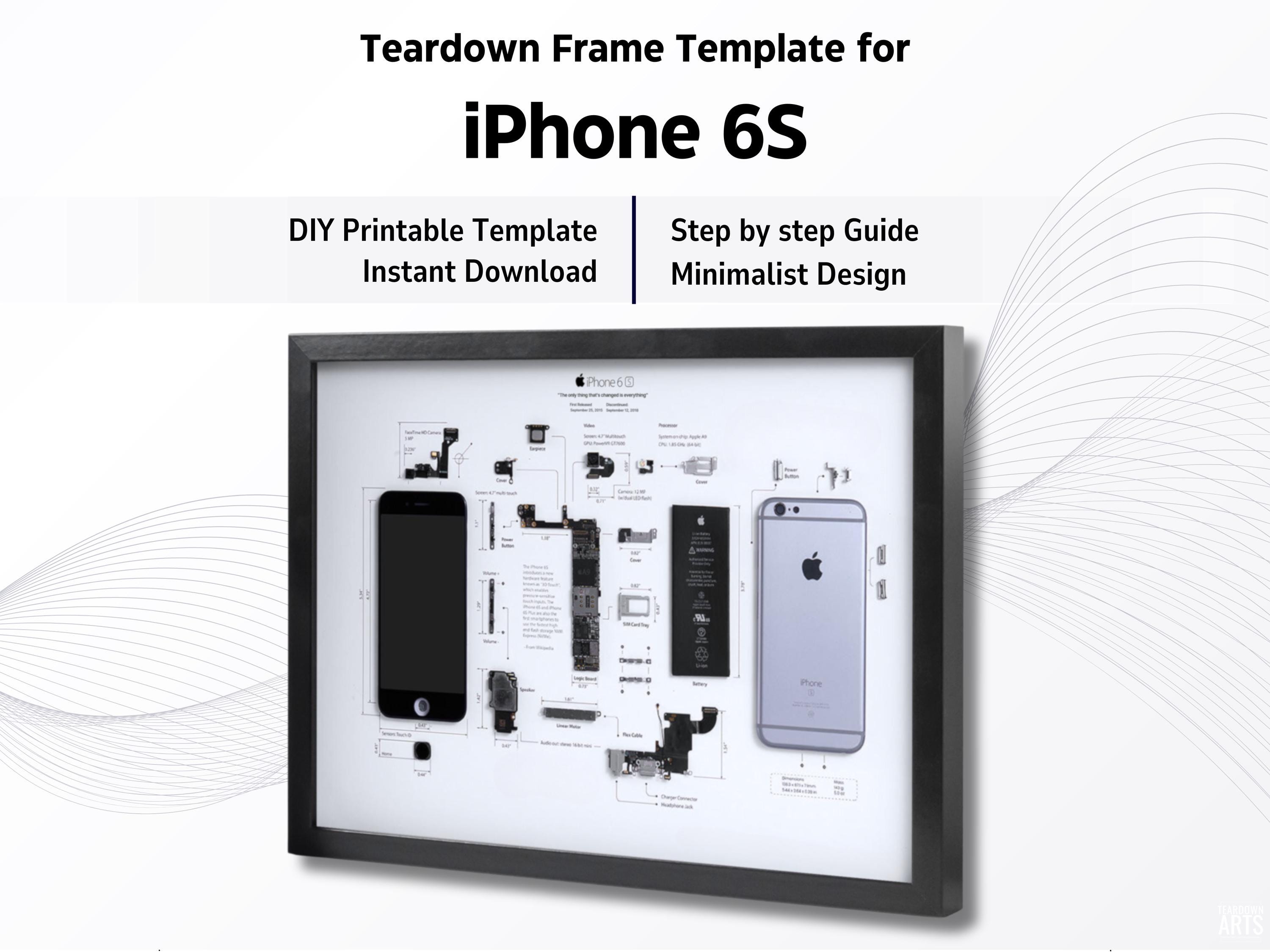 IPhone 6S Teardown Template | Printable Blueprint Art (digital