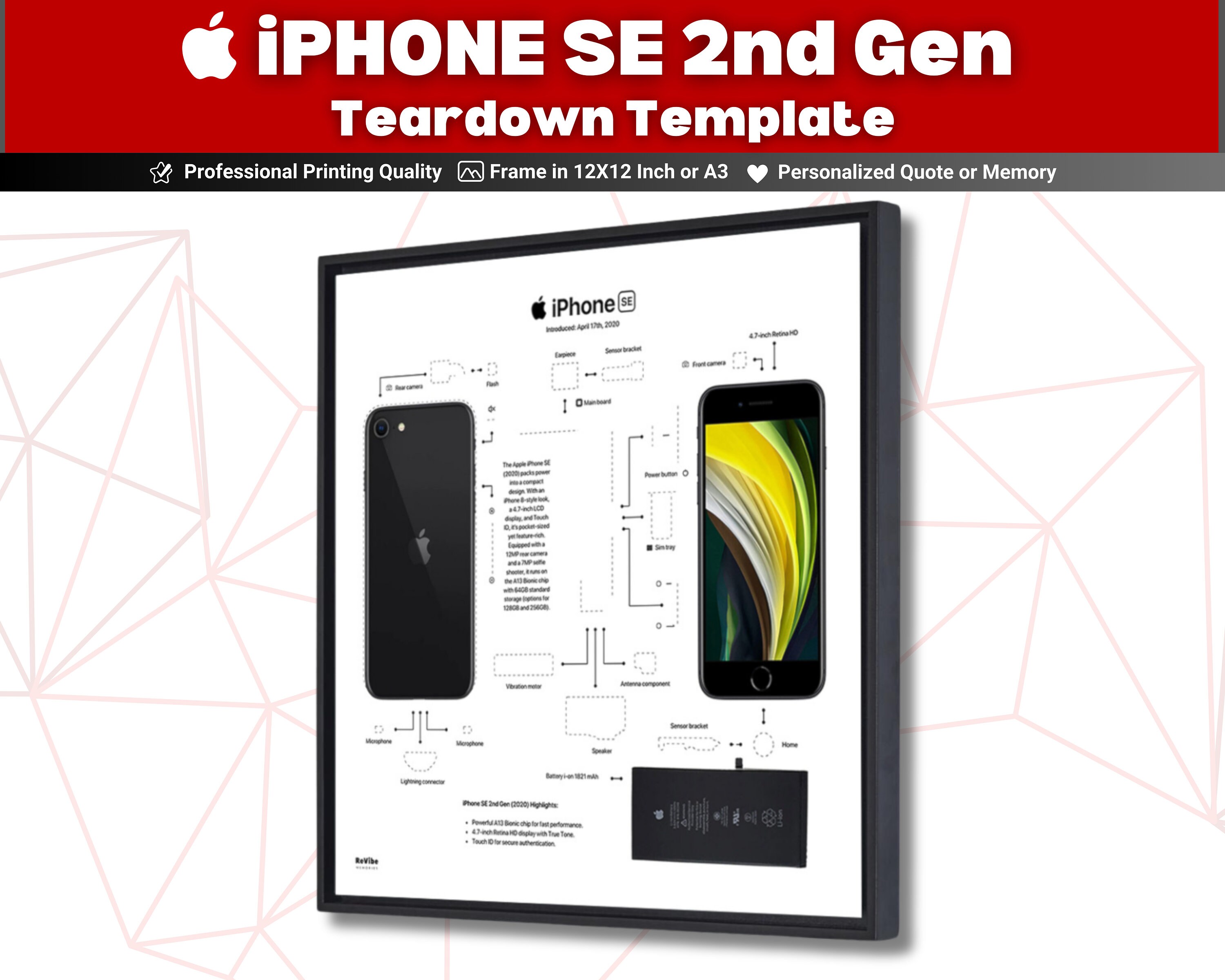 IPhone SE 2nd Gen Teardown Template Download Disassembled iPhone SE ...
