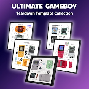 All GameBoy Teardown Templates | DiY Frame Templates for GameBoy Original, Pocket, Color, Advance, SP | Deconstructed Gameboy Frame Design