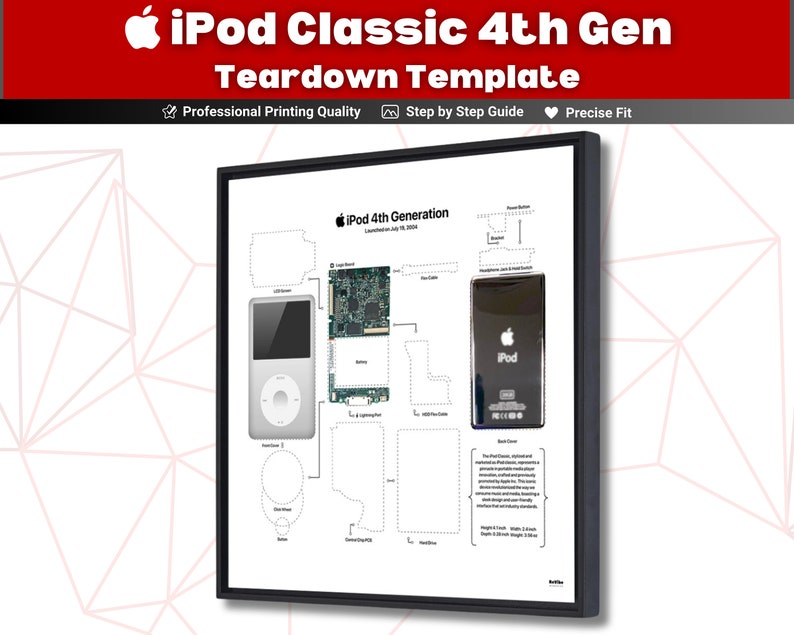 iPod Classic 4th Generation Teardown Template Download , iPod Classic 4th Gen Teardown Template , Frame iPod classic , Classic iPod Frame image 1