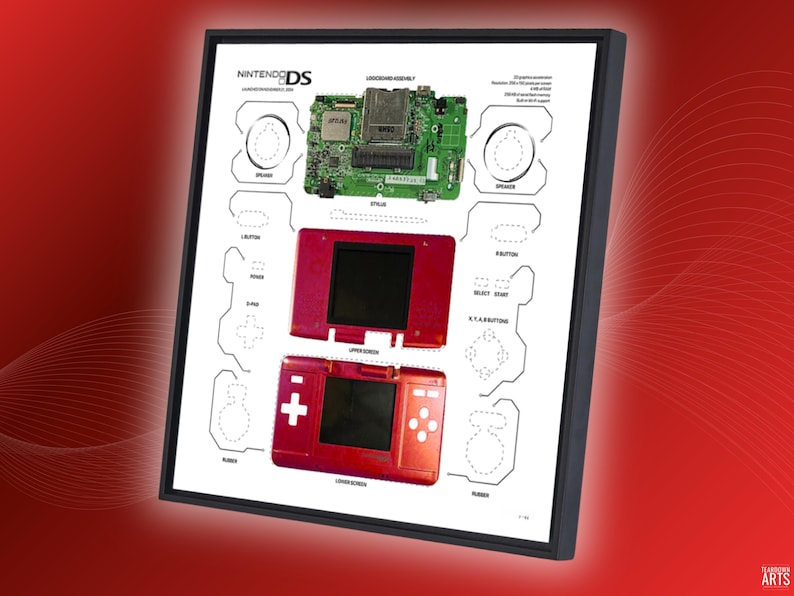 DS Console Teardown Template: Printable Schematic (digital Download ...