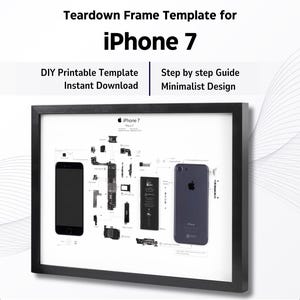 iPhone 7 Teardown Template Download | Disassembled iPhone 7 Frame Blueprint DIY | iPhone 7 emoldurado Teardown Vorlage 7 | iPhone 7 Template