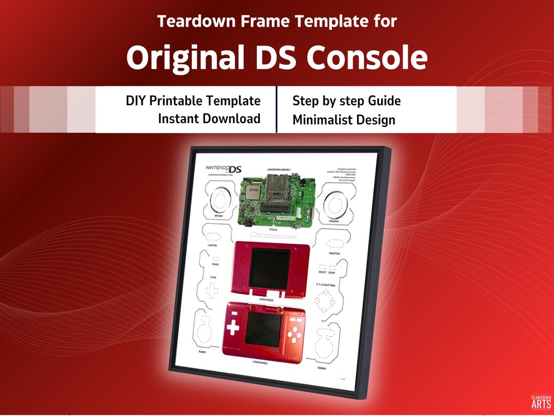 DS Console Teardown Template: Printable Schematic (digital Download) - Etsy