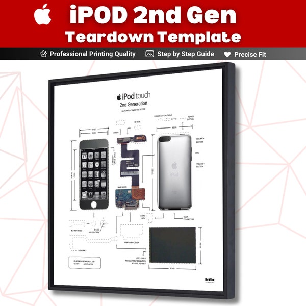 iPod Touch 2nd Generation Teardown Template Download , iPod Gen 2 Teardown Template , Frame iPod 2nd Gen , iPod Wall Art , iPod Vorlag Art