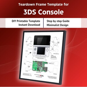 3DS Teardown Template Download | 3DS Game Console Teardown Template | Disassembled 3Ds Console Schematic Design Printable File | CTR 001