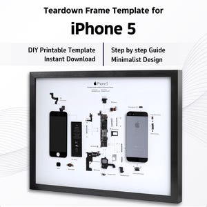 iPhone 5 Template Download | Teardown Framed Art for iPhone | Teardown Blueprint I iPhone disassembly I Schematic Design for iPhone Teardown