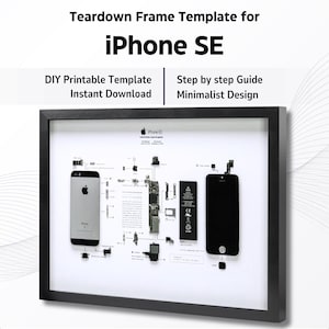 iPhone SE 1st Gen Teardown Template Download | iPhone Disassembly | IPhone SE Frame Blueprint  | iPhone Se Teardown Template| SE 2016 DiY