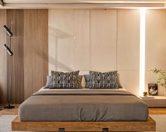 Modern Platform Bed Woodworking Plans – DIY King Size Bed Frame (Digital Download)
