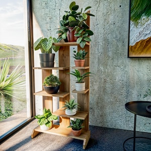 DIY Wooden Plant Stand Plans | Modern Indoor Outdoor Flower Stand