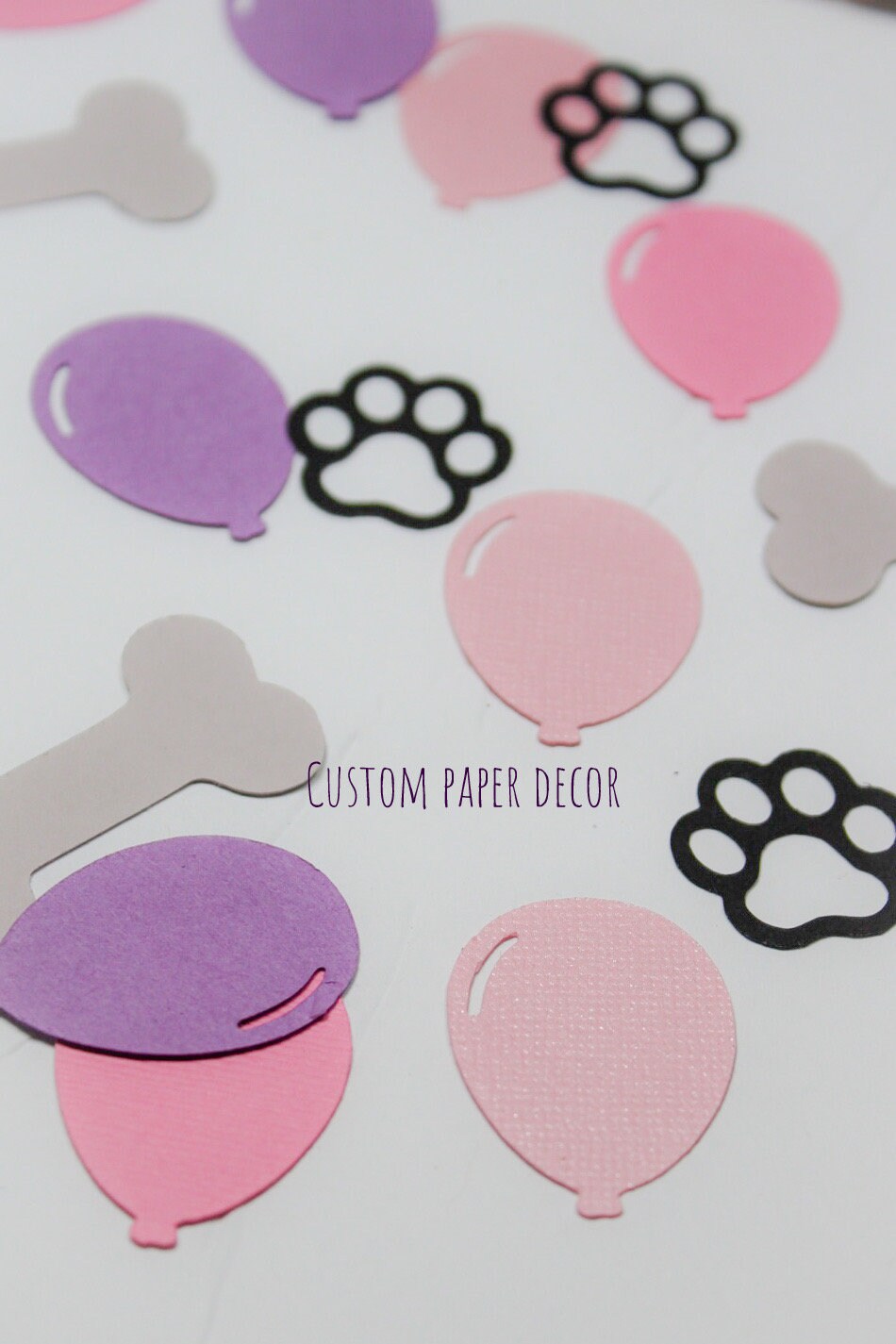 Lets Pawty Birthday Decor Pink Purple Dog Confetti Animal Confetti Paw Print Confetti Bone Confetti Puppy Party Puppy