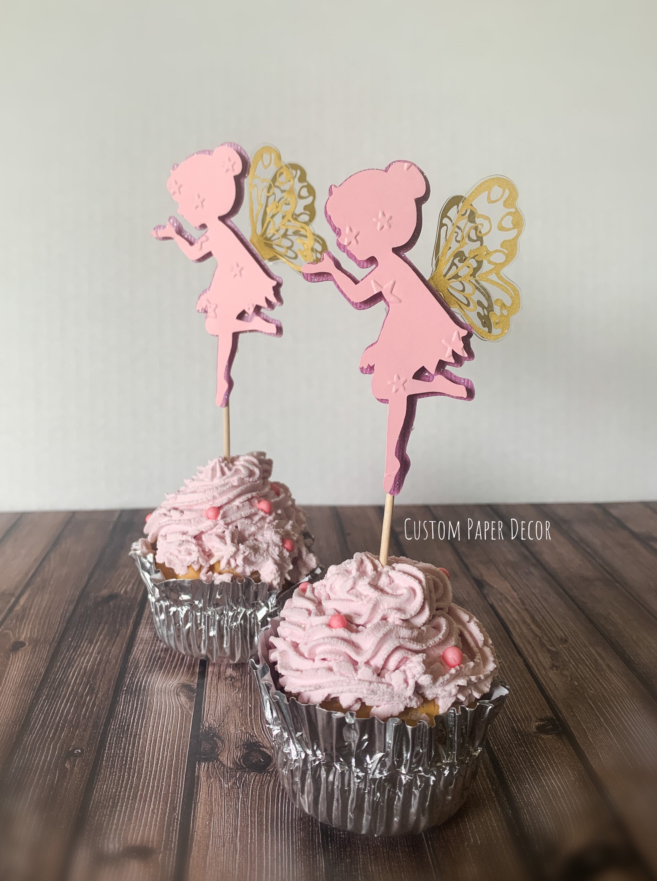Fairy Cupcake Toppers Fairy Toppers Fairy Birthday Fairy Party Fairy Garden Theme Fairy First Birthday Custom Paper Decor