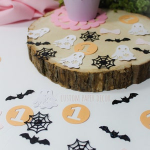 Groovy Halloween Confetti, Groovy One Decor, Spooky Vibes, Retro Groovy Decor, Ghost Confetti, Spooky One Confetti, Name Confetti