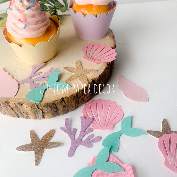 Mermaid Table Confetti, Mermaid Party Decorations, Under the Sea Confetti, Mermaid First Birthday, Mermaid Baby Shower, Under the Sea