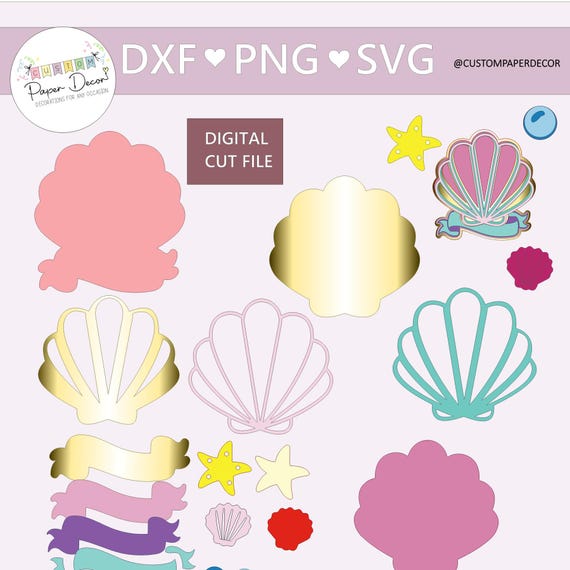 Mermaid Cake Topper SVG, Mermaid Cake Topper, Seashell Cake Topper File, Mermaid Cake Decor, 3D Layered Mermaid Cake Topper , Starfish File