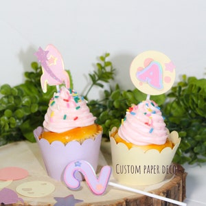 Space Cupcake Toppers, Moon Cupcake Toppers, Outer Space Cupcake Toppers, Girl Space Cupcake Toppers, Two the Moon Cupcake Toppers, Planets