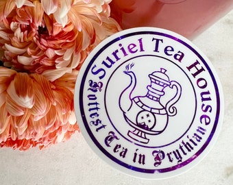 Suriel Tea House | Hottest Tea in Prythian OFFICIALLY LICENSED | ACOTAR Inspired water resistant sticker decal | Bookish Sticker