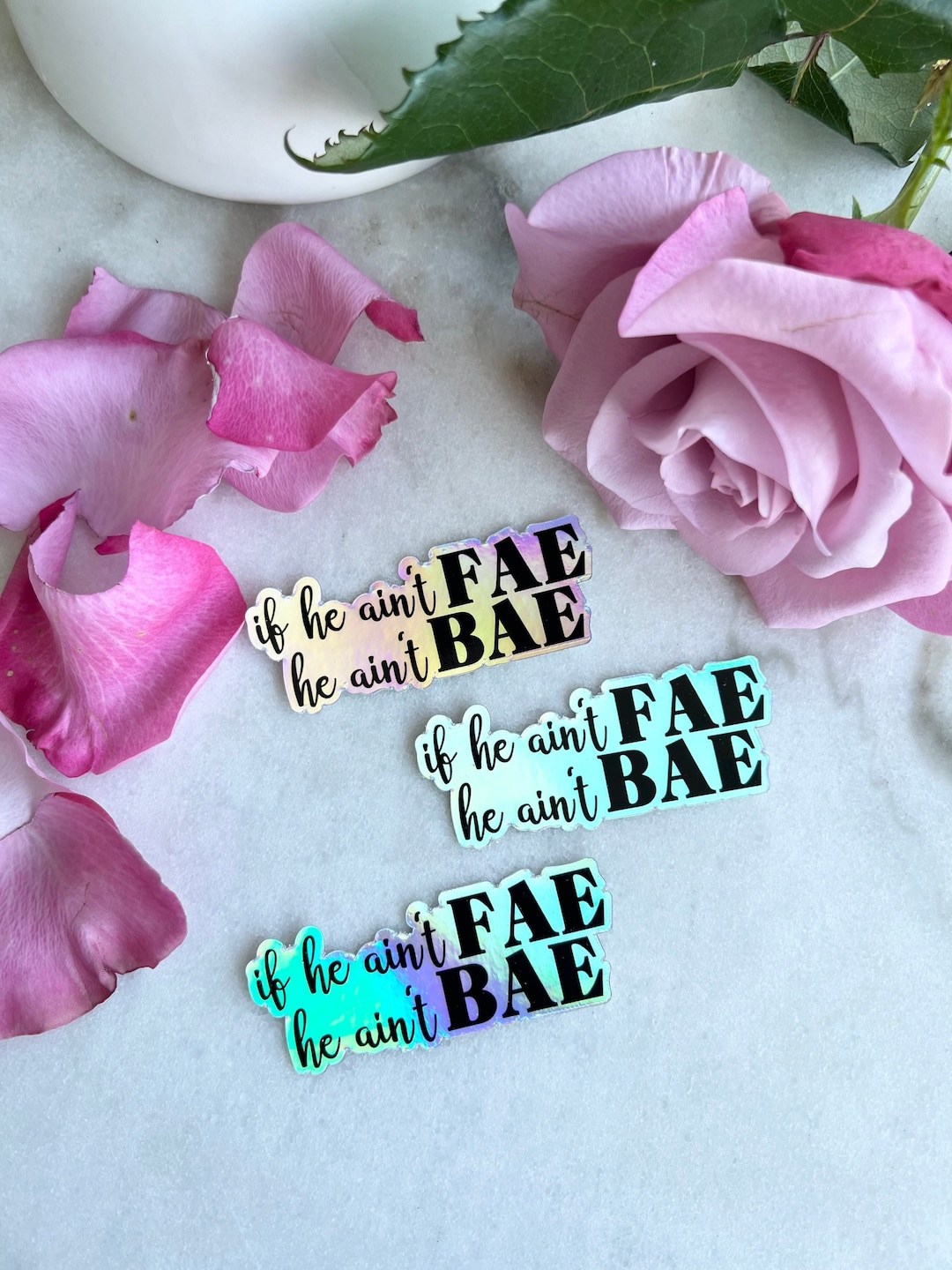 Sticker Bffae Fae Bae Holographic Sticker | Bookish Water Bottle Decal - Etsy