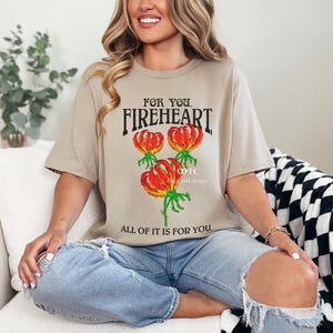 Officially Licensed For you Fireheart TOG classic tee | Throne of Glass Shirt| Bookish | Sarah J Maas Merch | Rowan Whitethorn | ACOTAR