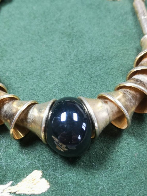 Mid Century Halskette mit Keramik Perlen - image 2