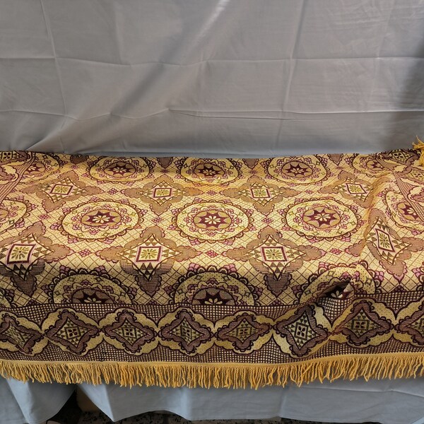 Vintage UDSSR Tischdecke Russland aus Dion Jacquard