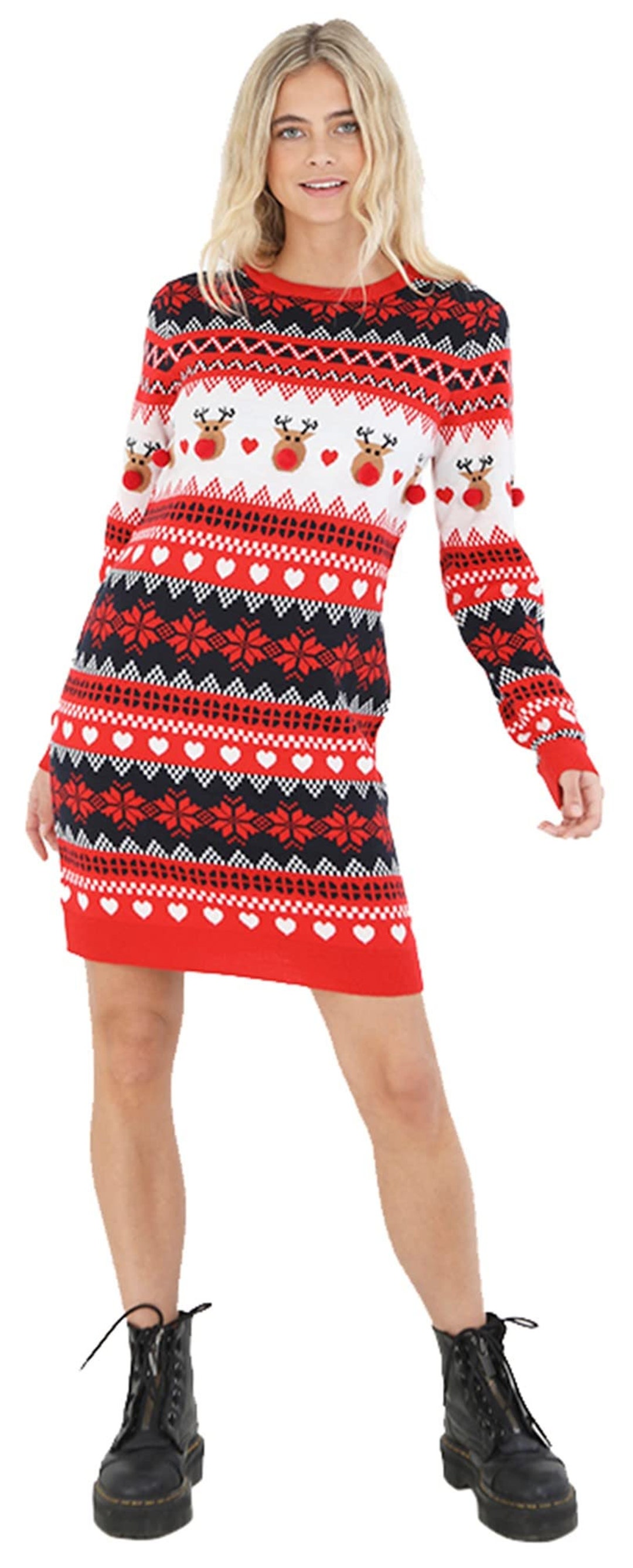 Ladies christmas jumper dress cheap