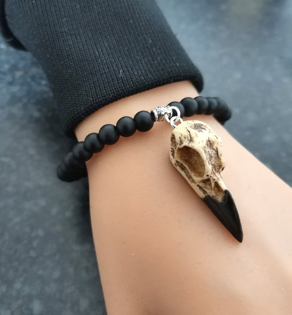 Skull Bracelet - Sterling Silver Leather skull bracelet chain – Silveralexa