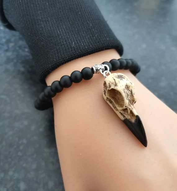Raven Skull Bracelet Bird Skull Bracelet Skull Resin Bracelet