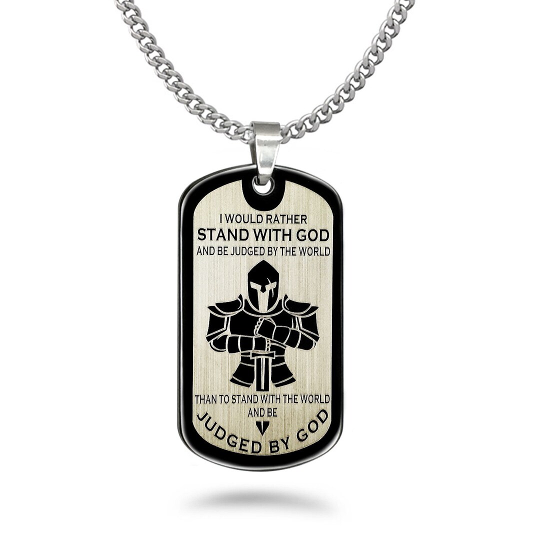 Armor of God Dog Tag Necklace Personalized Dog Tag Necklace Gifts for Him Fathers Day Gift