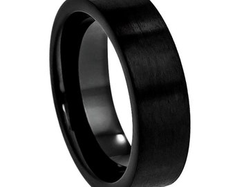7mm Tungsten Ring Men's Wedding Ring  Brushed Finish Tungsten Ring, Grooms Ring, Comfort Fit Ring  MPTCR196