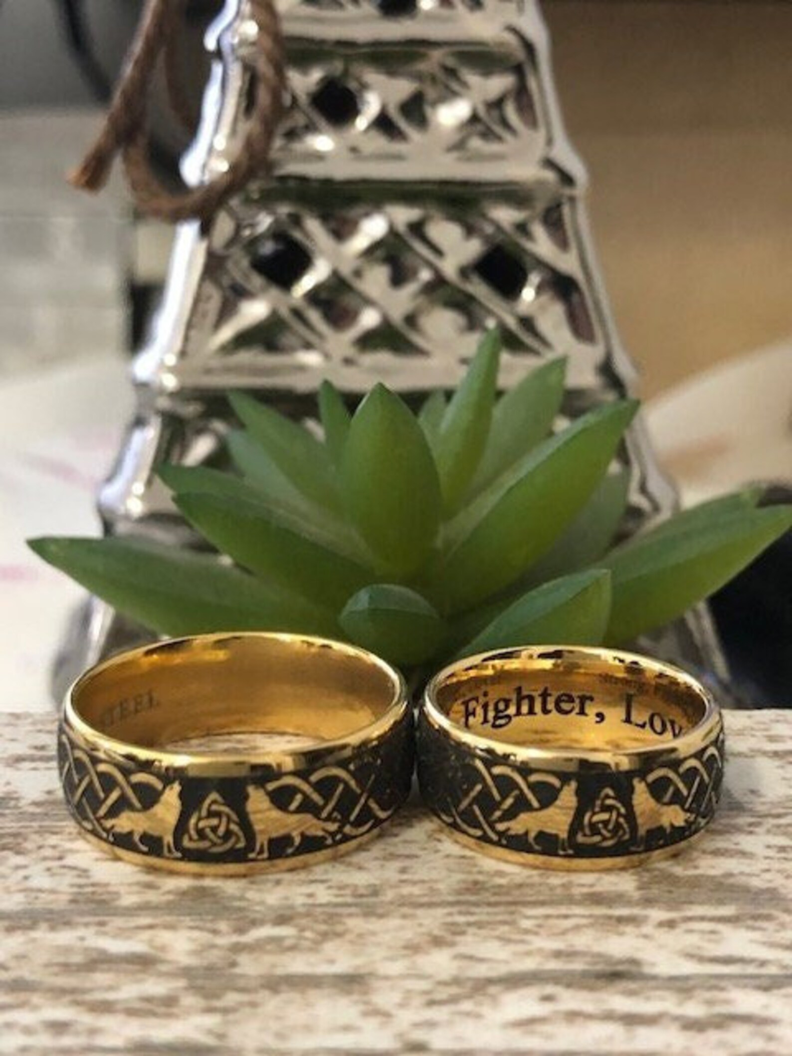 Celtic Wedding Band, Personalized Wedding Band Set His and Hers, Celtic ...