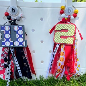 Bogg Bag Tassel and Charm, Bookbag tag, Diaper bag tag, Custom Colors, Personalized tag, Sport tag for player, Monogram Gift for mom, Mama image 7