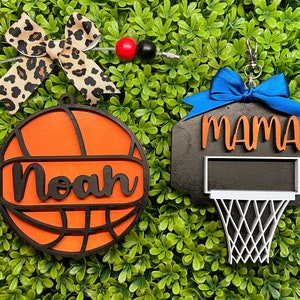 Basketball Bag Tags | Bogg bag Charm | Car charm | Raising Ballers | Custom Player Name and Number | Ornament | Gift for Player and Coaches